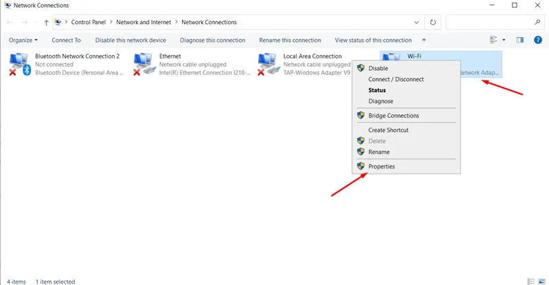 在 Windows 10 上更改 DNS